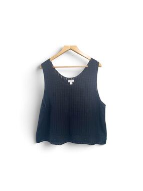 J. Jill Black Cotton Knit Sleeveless Tank size 2x